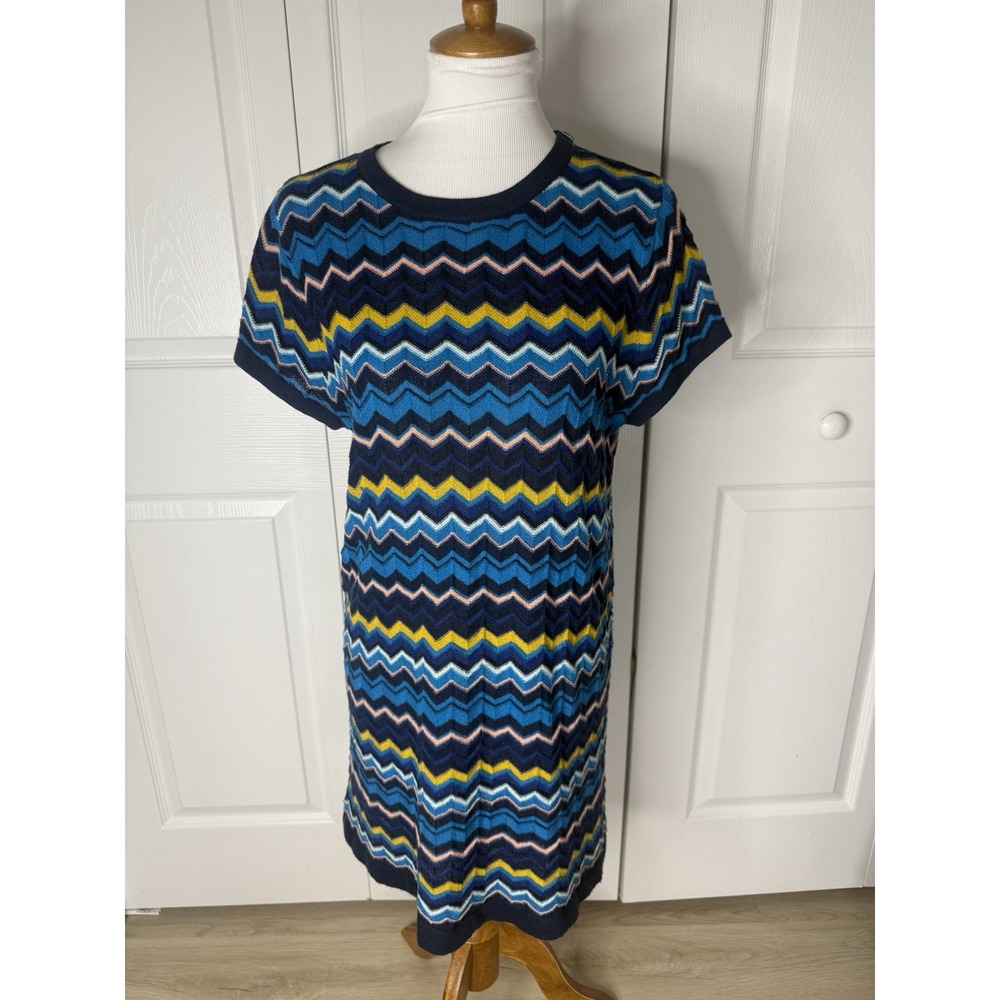 Missoni x Target Women's Large Blue Chevron Tunic Dress Retro Groovy Knit‎